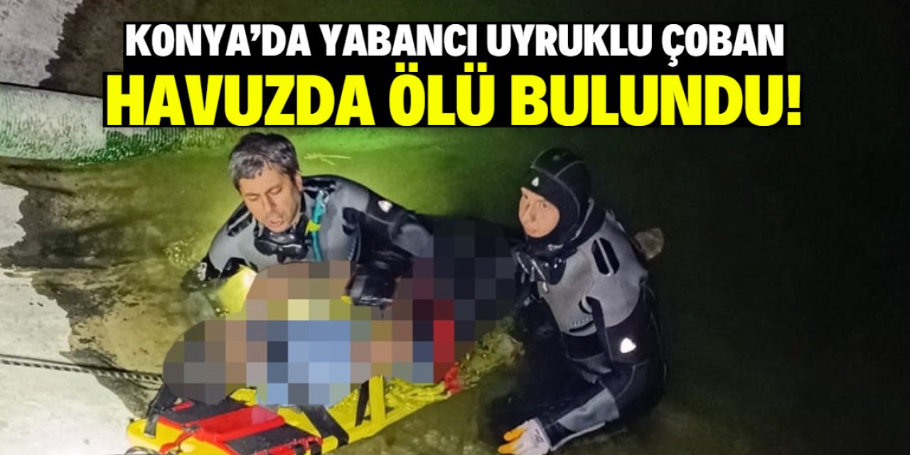 Konya'da yabancı uyruklu çoban havuzda ölü bulundu