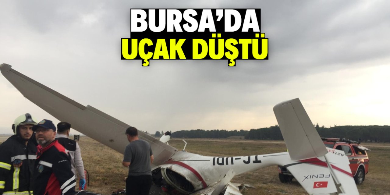 Bursa'da uçak düştü