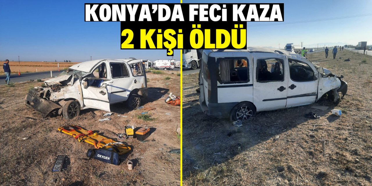 Konya'da feci kaza 2 kişi öldü, 3 kişi yaralandı