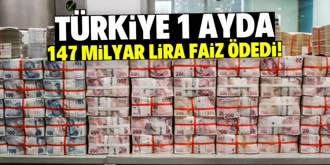 Türkiye 1 ayda 147 milyar lira faiz ödedi!