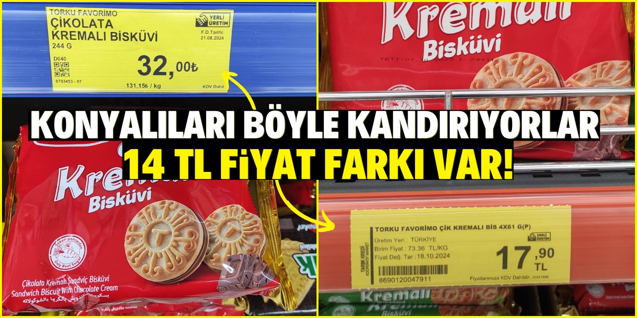 Konya’da 3 harfli marketten TORKU bisküviye fiyat oyunu! 14 TL fark var