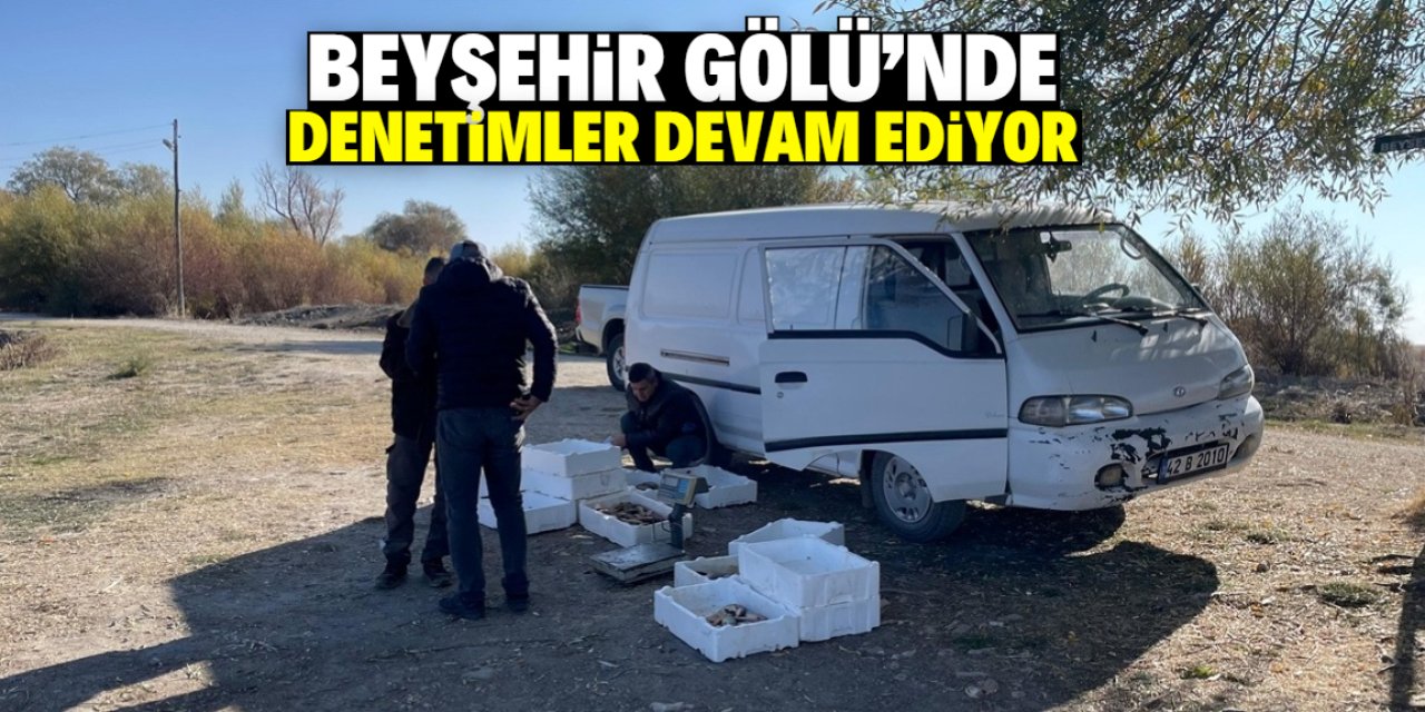 Beyşehir gölünde balıkçı tekneleri denetlendi