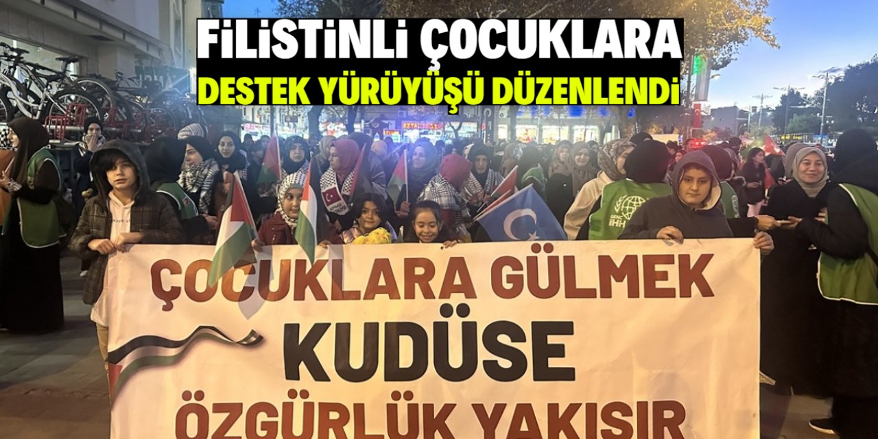 Konya'da Filistinli çocuklara destek yürüyüşü düzenlendi