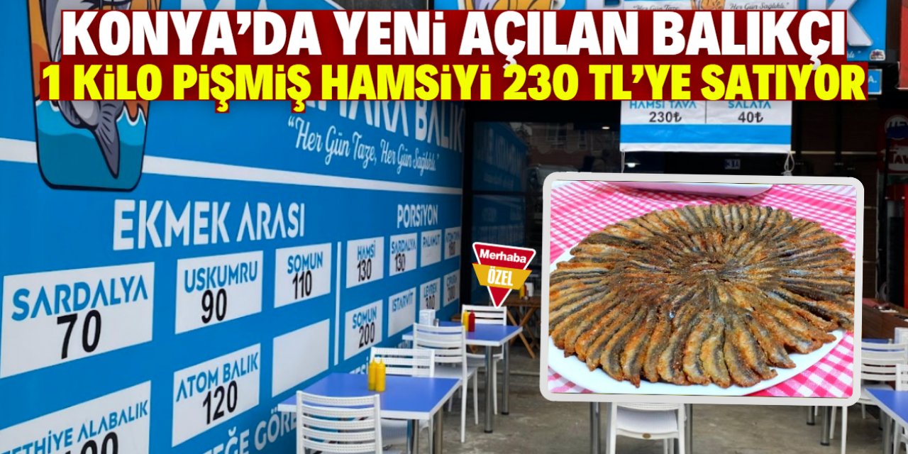 Konya'da yeni bir balıkçı açıldı! 1 kilo pişmiş hamsi 230 TL