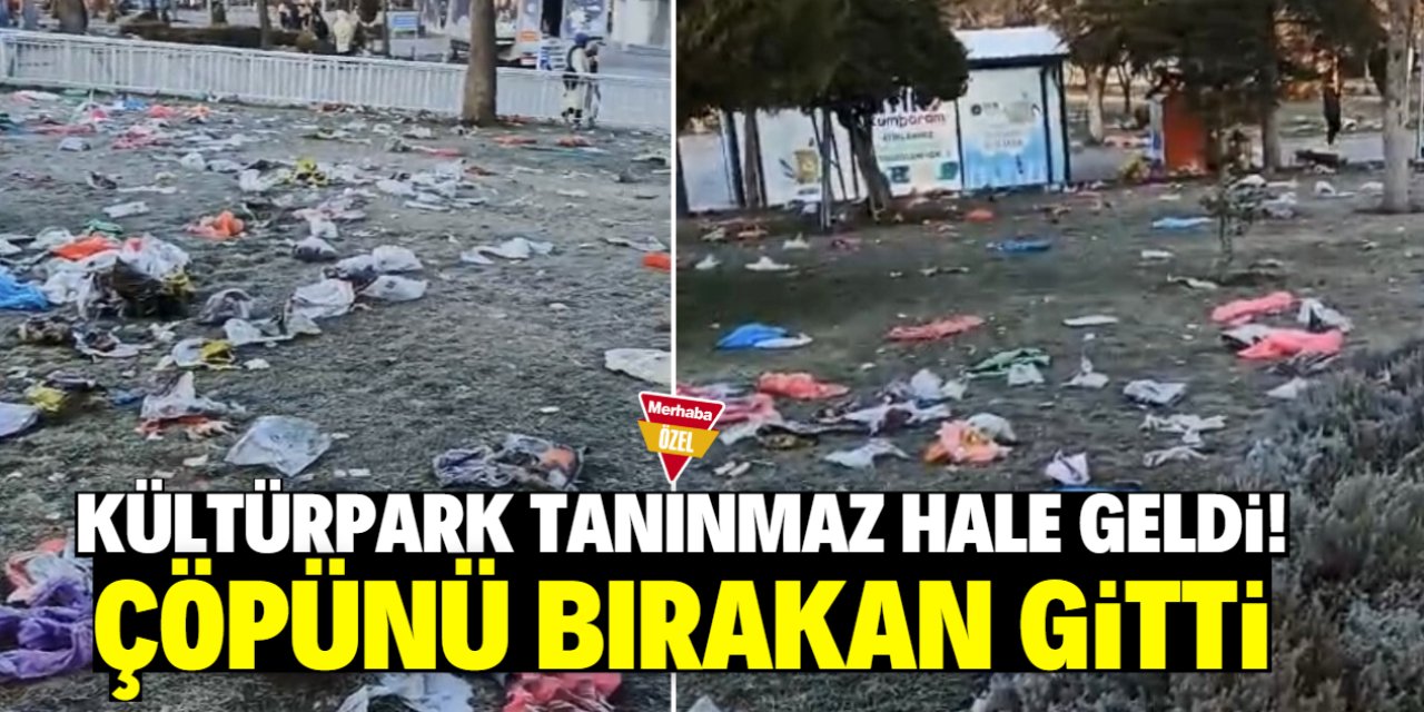 Konya'da Kültürpark tanınmaz hale geldi! Çöpünü bırakan gitti