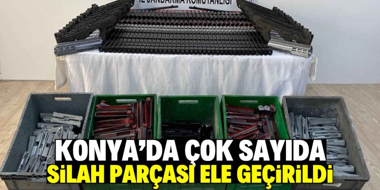 Konya'da çok sayıda silah parçası ele geçirildi