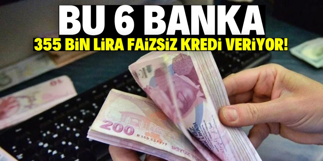 Bu 6 banka 355 bin lira faizsiz kredi veriyor!