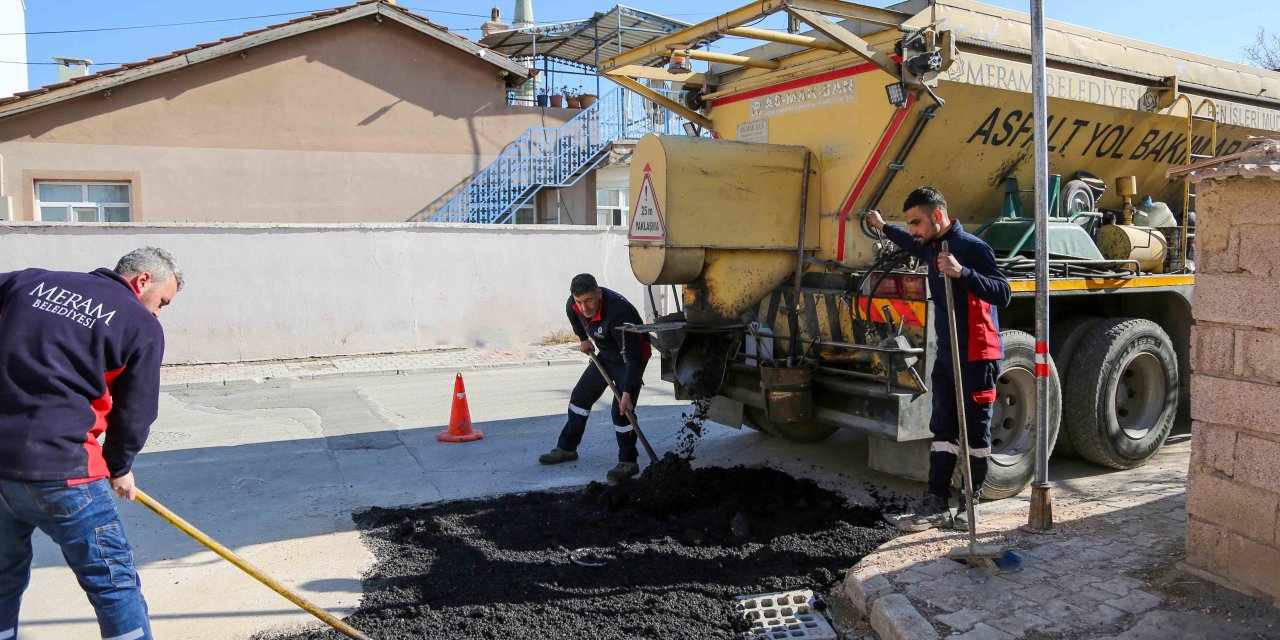 Meram’da kaldırım ve asfalt çalışmaları sürüyor