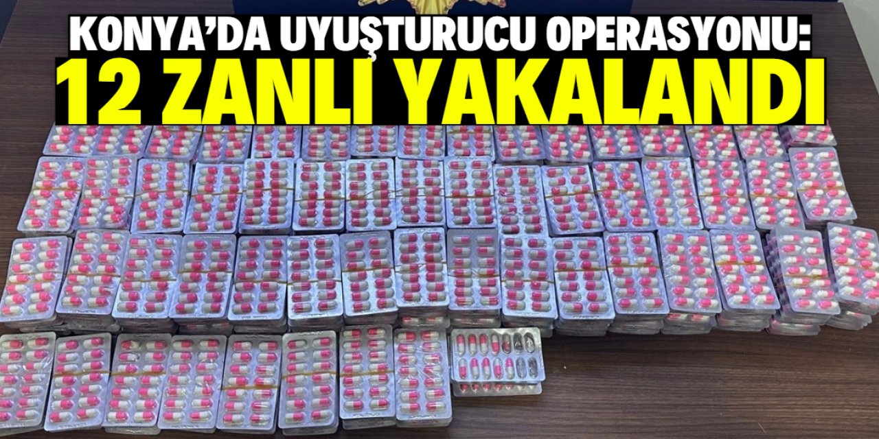 Konya'da uyuşturucu operasyonlarında 12 zanlı yakalandı