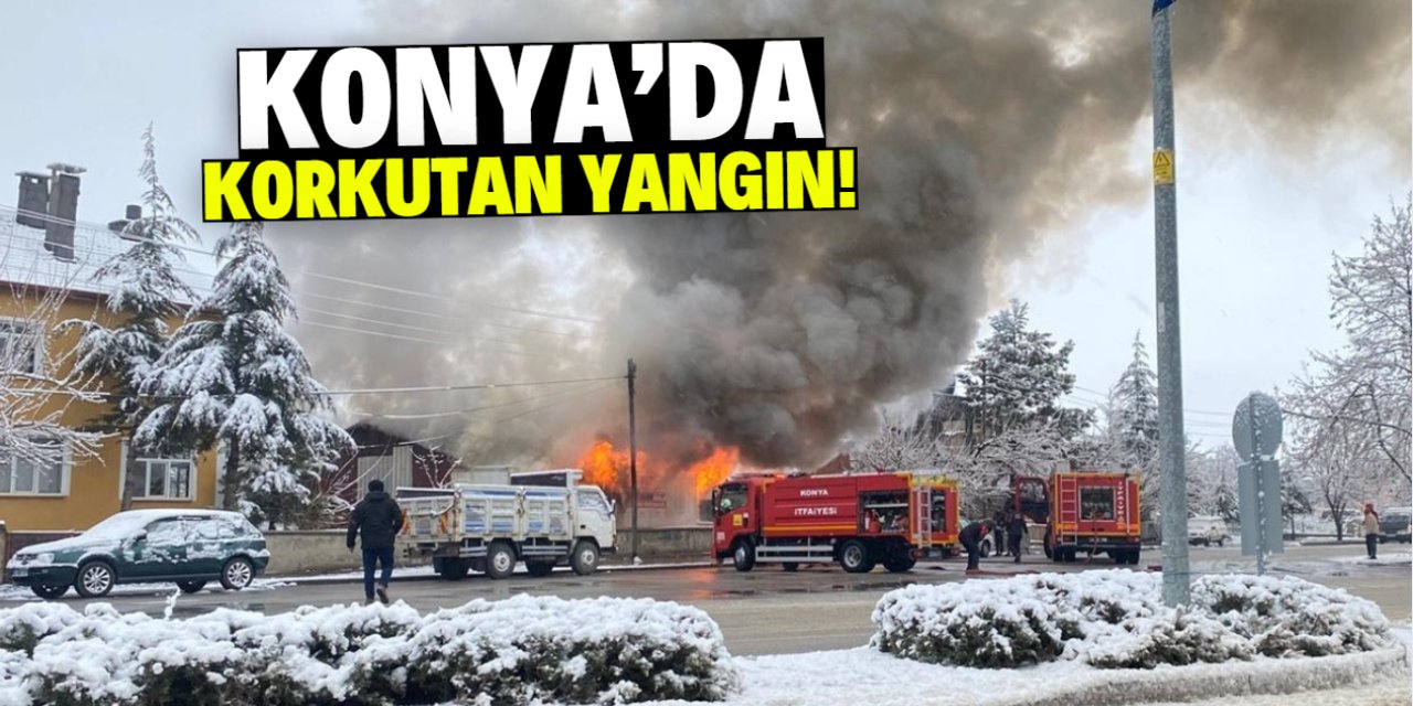 Konya'da işyerinde çıkan yangında 1 kişi dumandan etkilendi