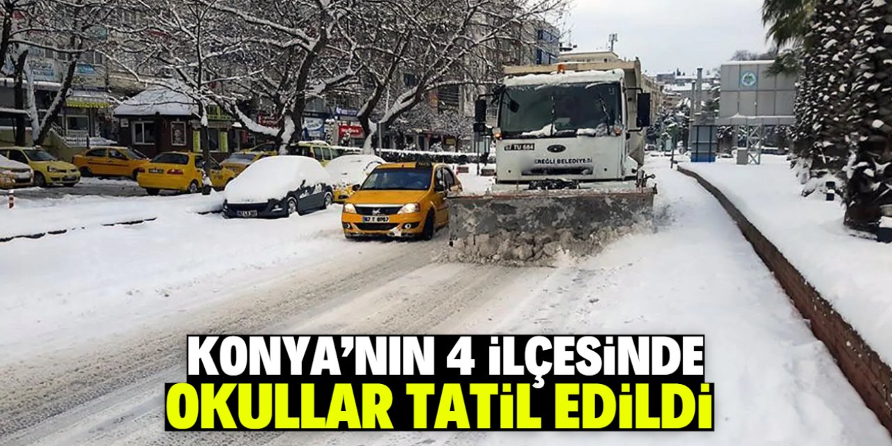 Konya'nın 4 ilçesinde eğitime kar engeli
