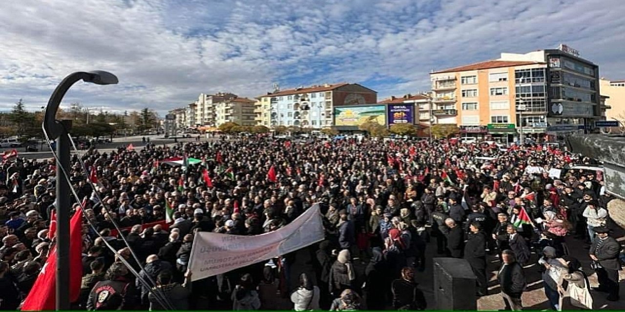 Karaman'da Filistin'e destek açıklaması yapıldı