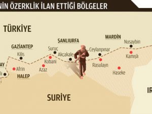 PYD'nin özerklik ilan ettiği bölgeler
