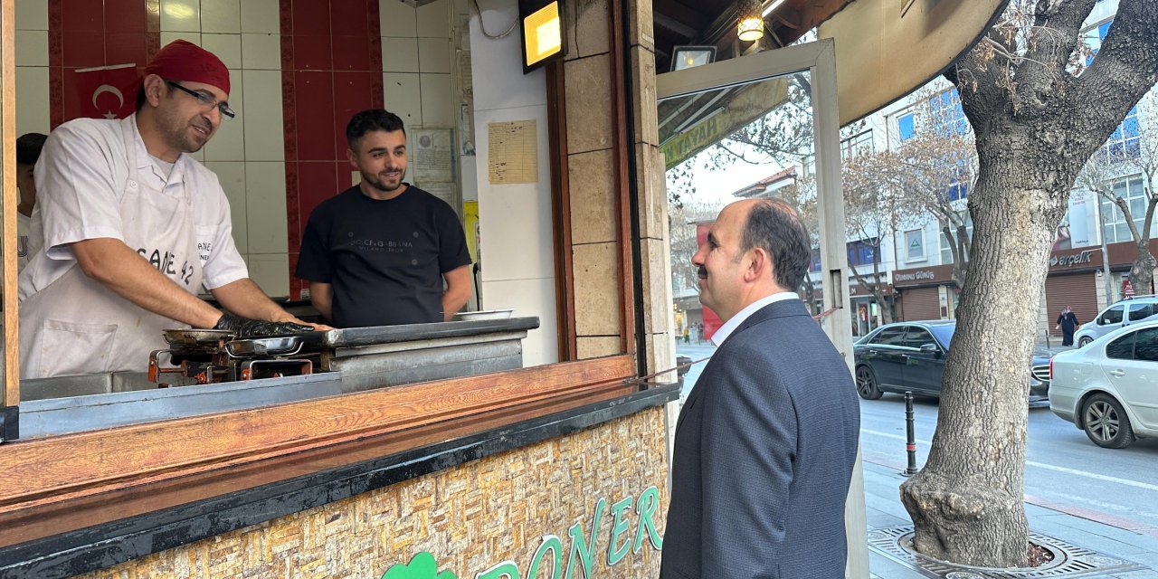 Altay'dan şehir merkezinde esnaflara ziyaret