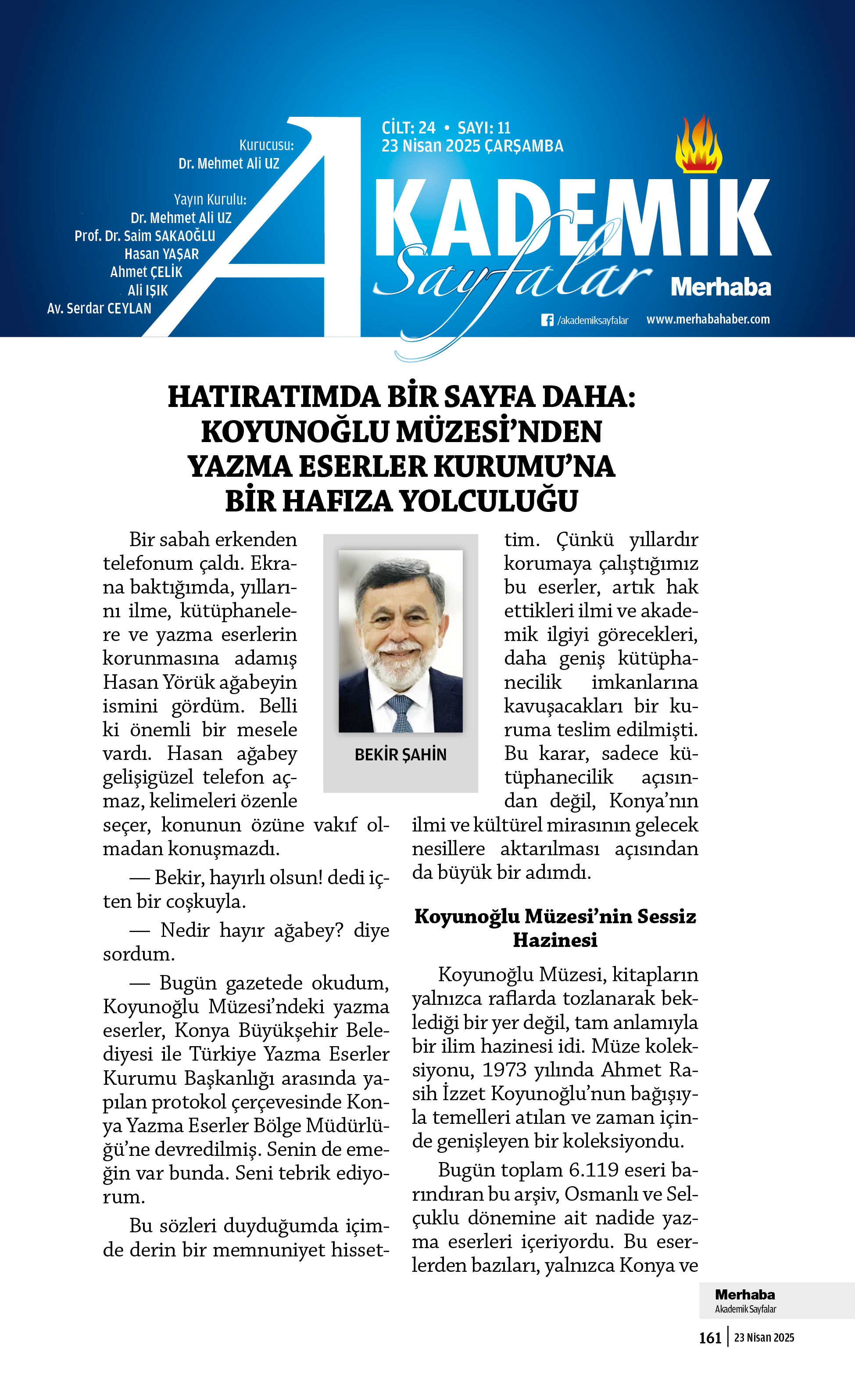 Cilt-24, Sayı-11 23 Nisan 2025