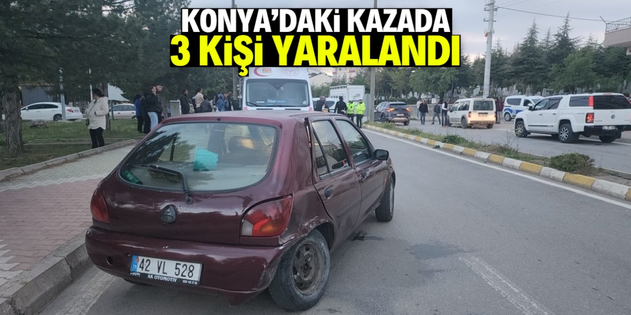 Konya'da 2 otomobilin çarpıştığı kazada, 1'i çocuk 3 kişi yaralandı