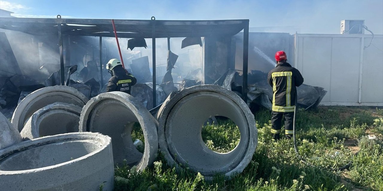 Konya'da işçilerin kaldığı konteynerde yangın