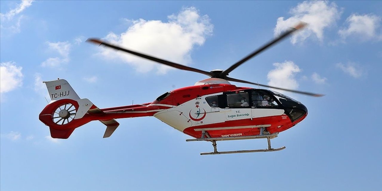 Hava ambulansı kalp krizi geçiren hasta için havalandı