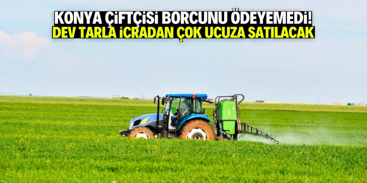 Konya çiftçisi borcunu ödeyemedi! Dev tarla icradan çok ucuza satılacak
