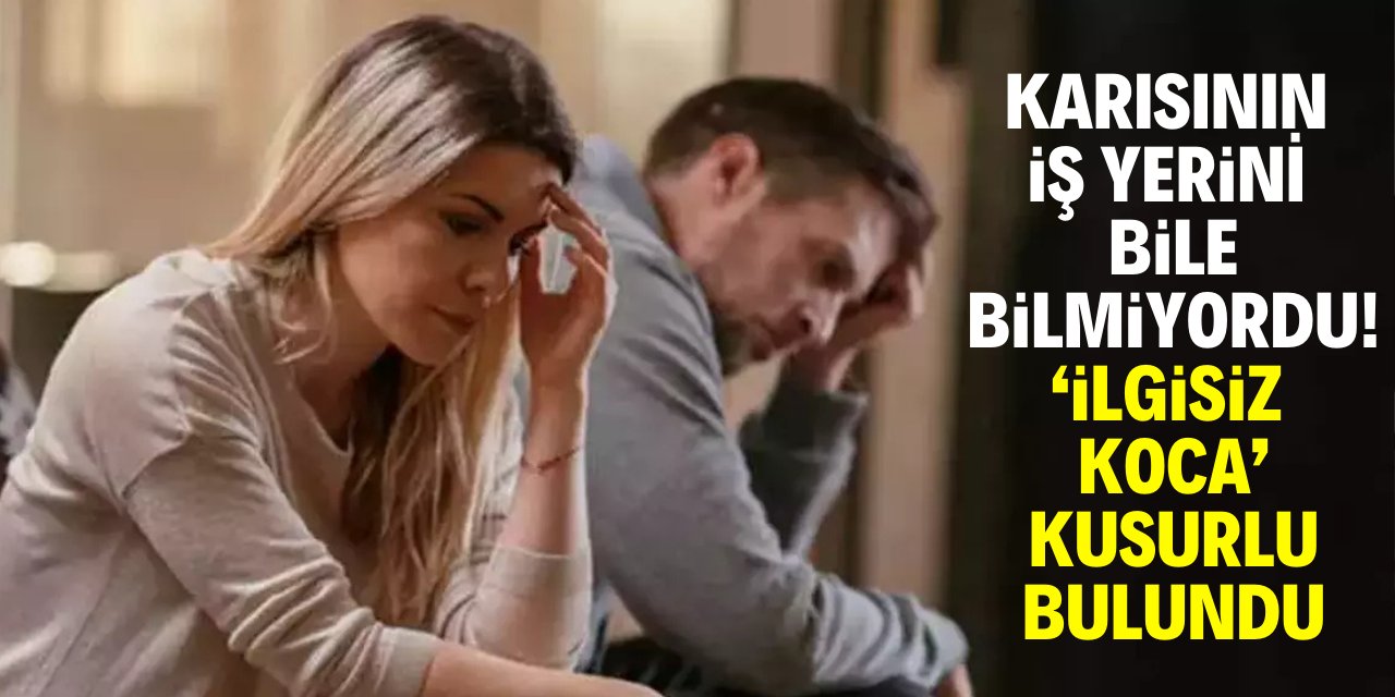 Karısının iş yerini bile bilmiyordu! 'İlgisiz koca' kusurlu sayıldı!