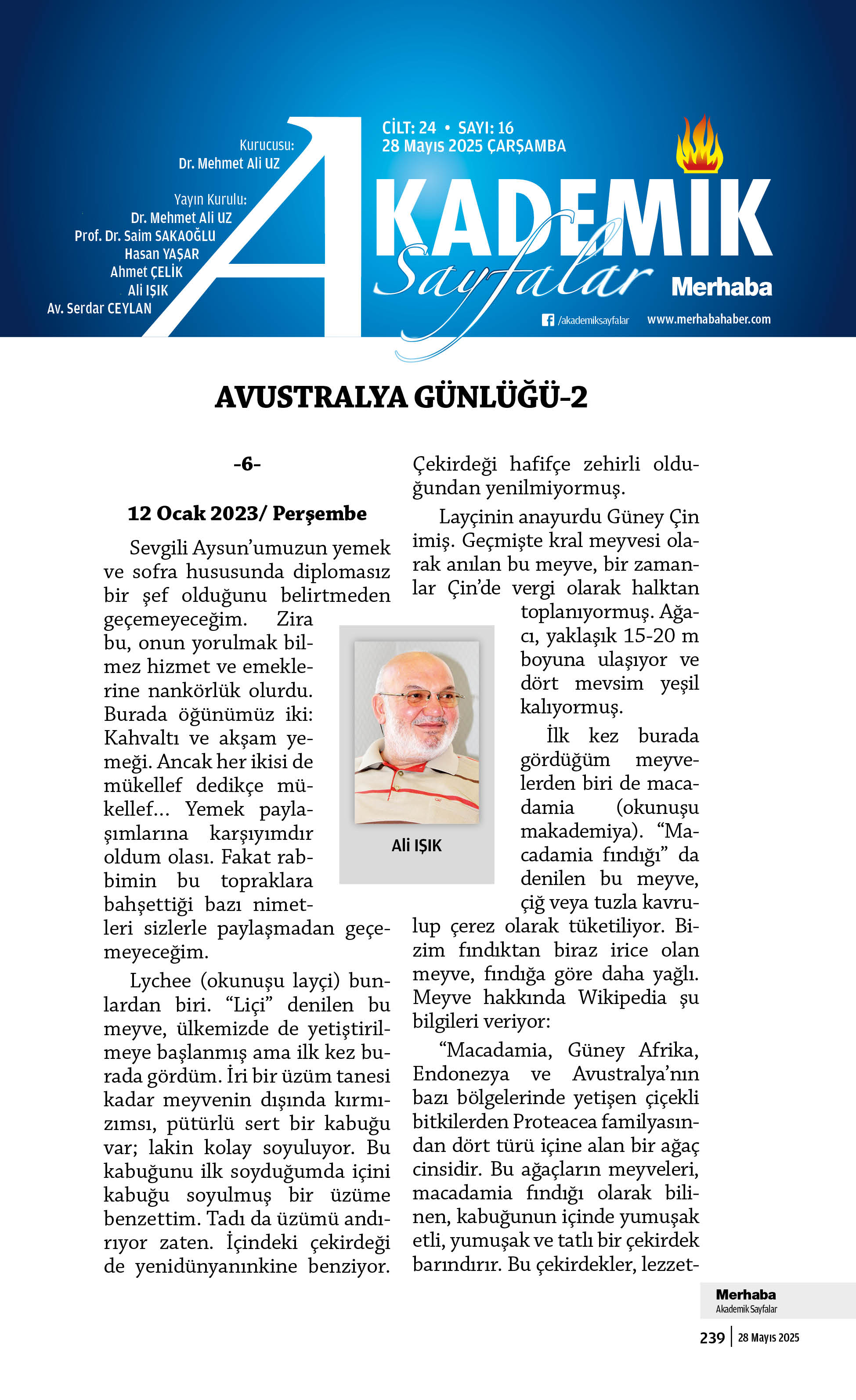 Cilt-24, Sayı-16 28 Mayıs 2025