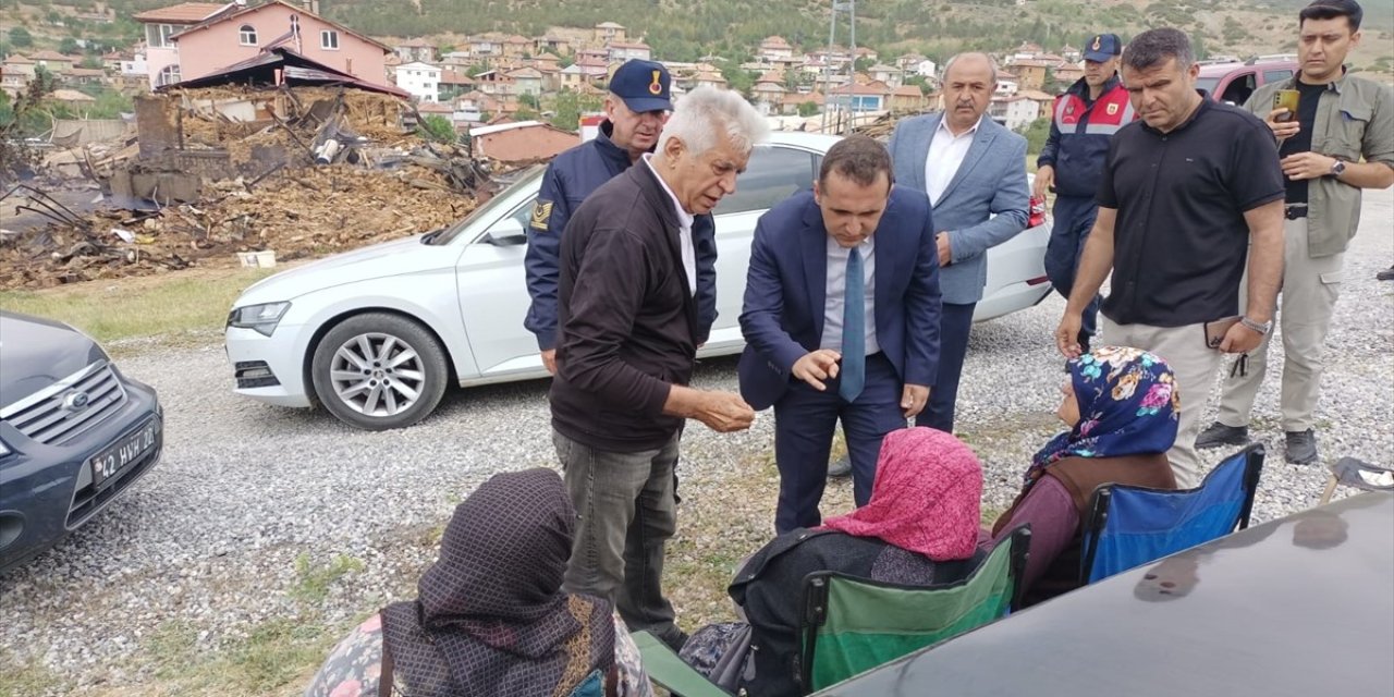 Konya'daki yangında korku dolu anlar
