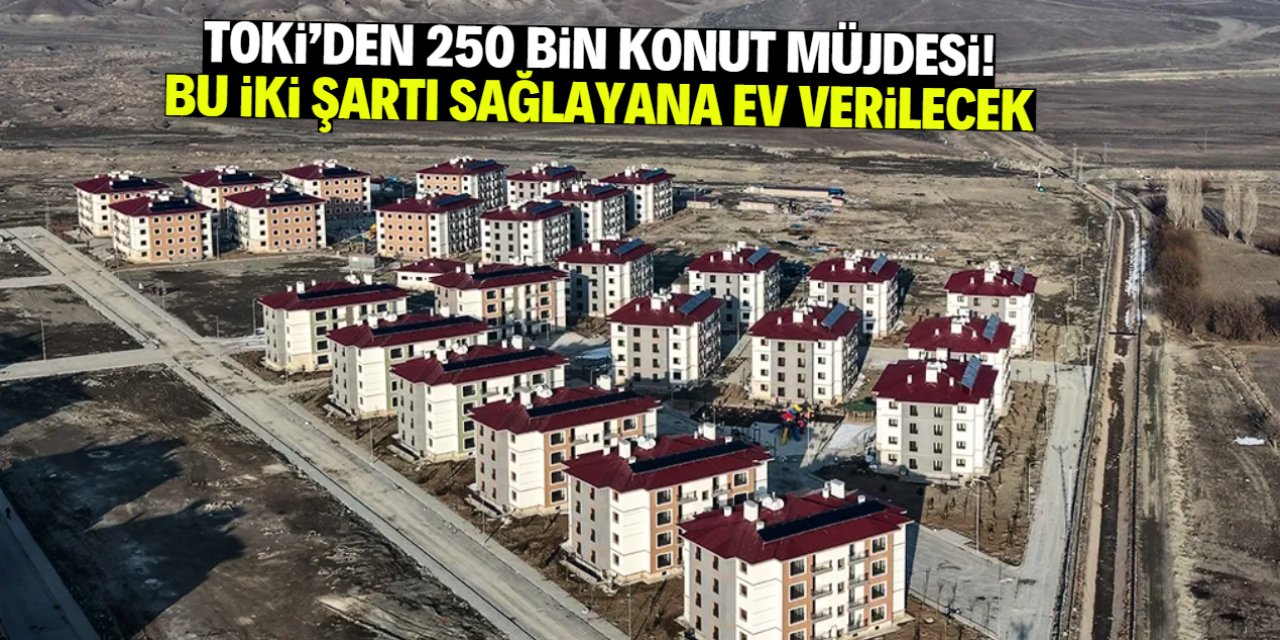 TOKİ 250 bin konut projesinde detaylar belli oldu! Bu iki şartı sağlayana ev verilecek