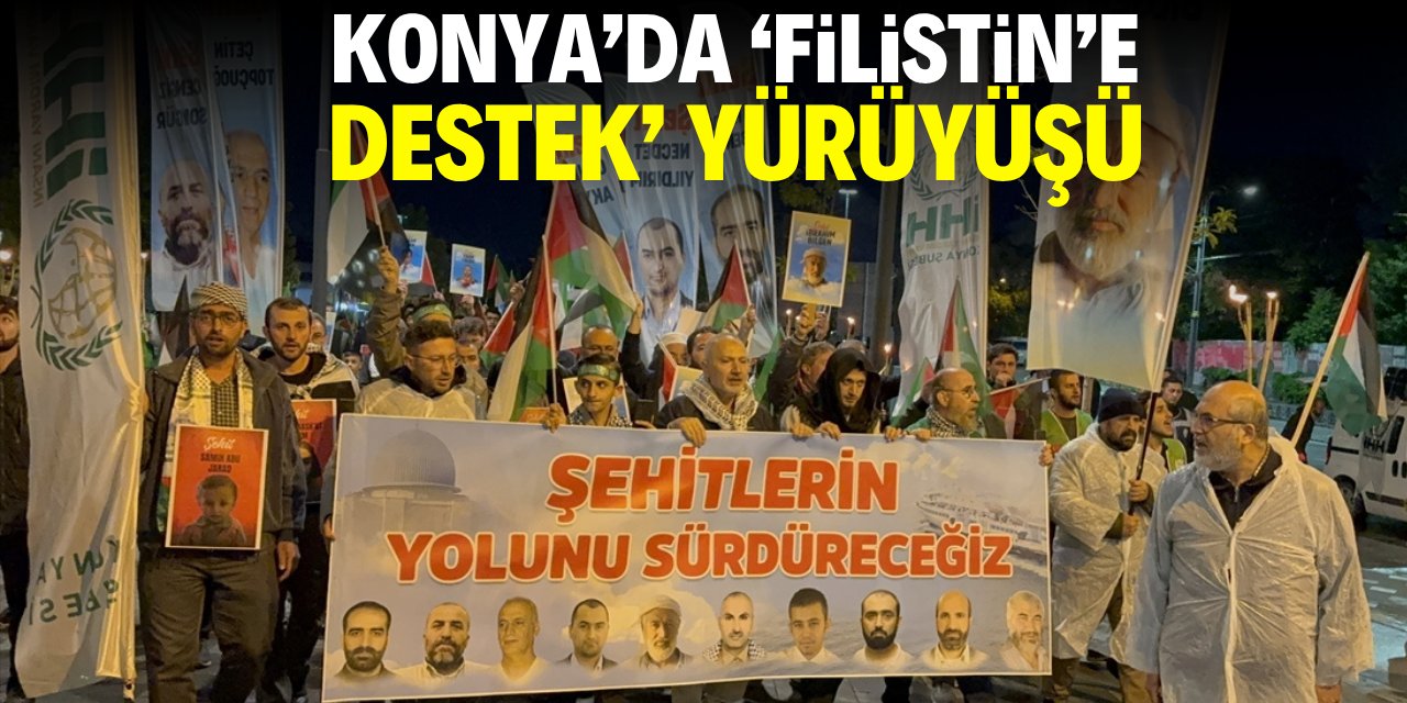 Konya'da Filistin'e destek yürüyüşü