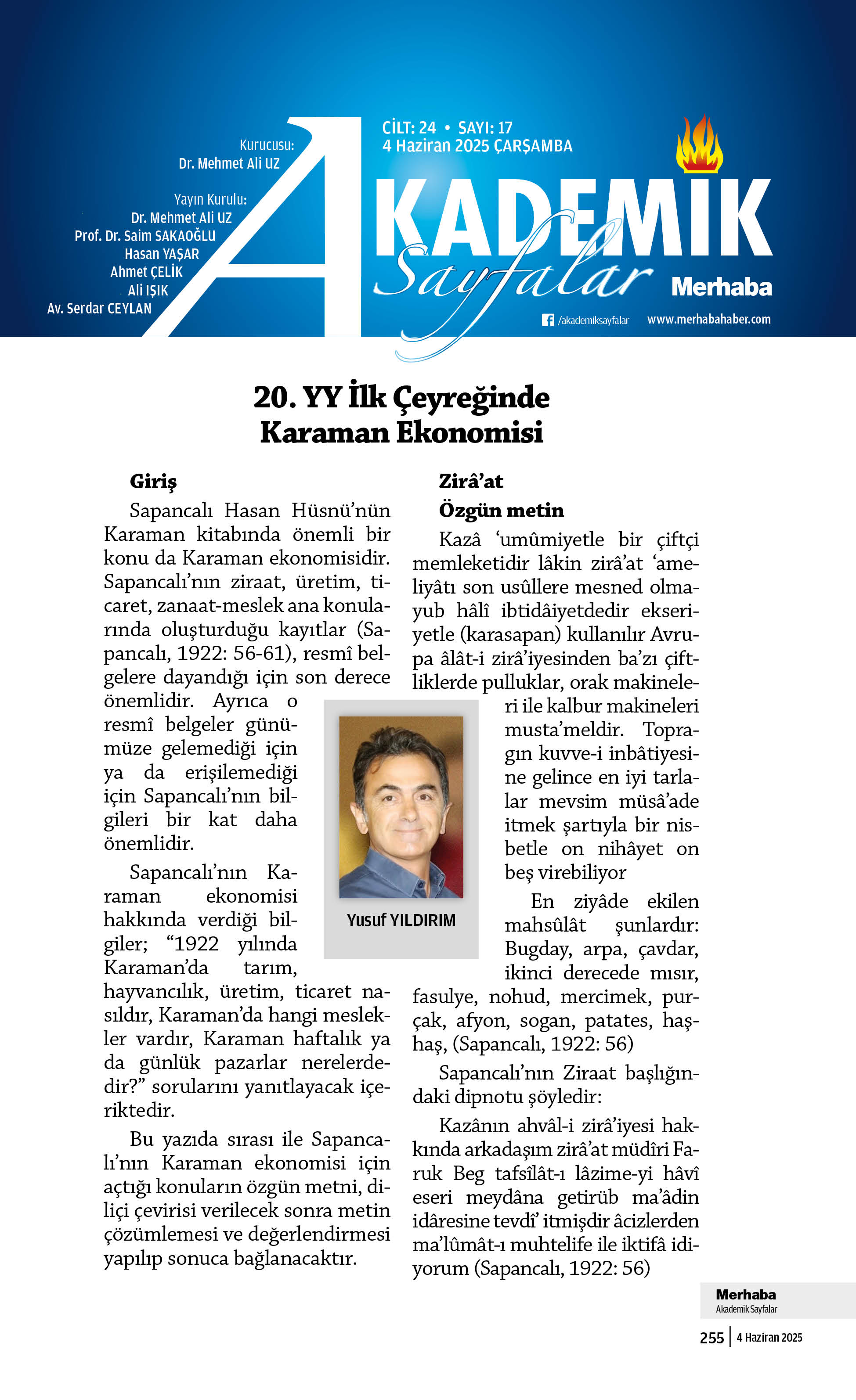 Cilt-24, Sayı-17 4 Haziran 2025