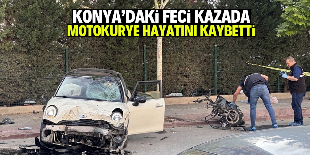 Konya'da otomobilin çarptığı motokurye hayatını kaybetti
