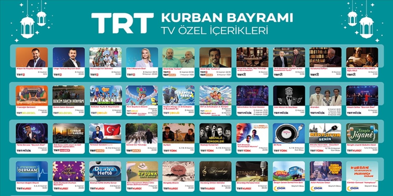 Kurban Bayramı'nda bayrama özel içerikler TRT'de izleyiciyle buluşacak