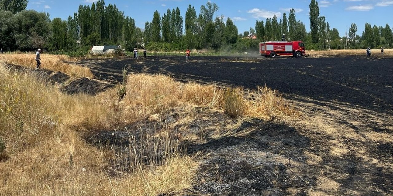 Seydişehir'deki yangında buğday tarlası kül oldu