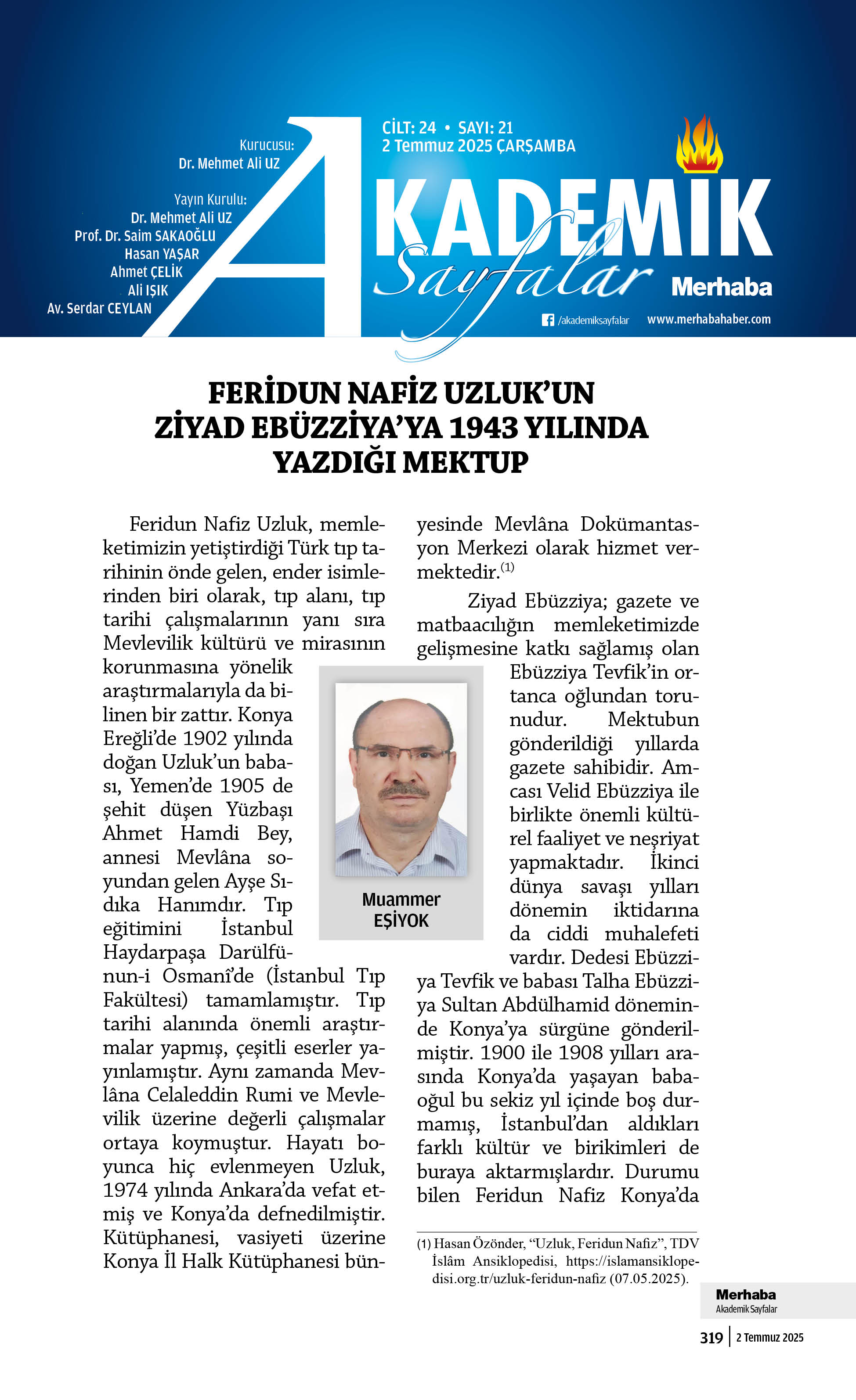 Cilt-24, Sayı-21 2 Temmuz 2025