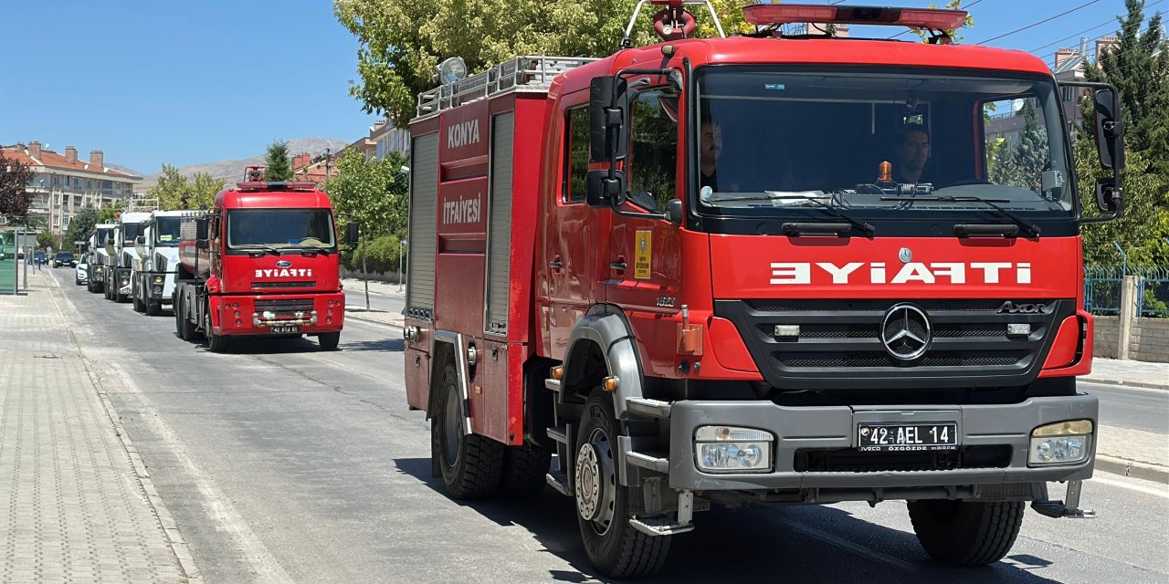 Konya itfaiyesinden yangın bölgelerine destek