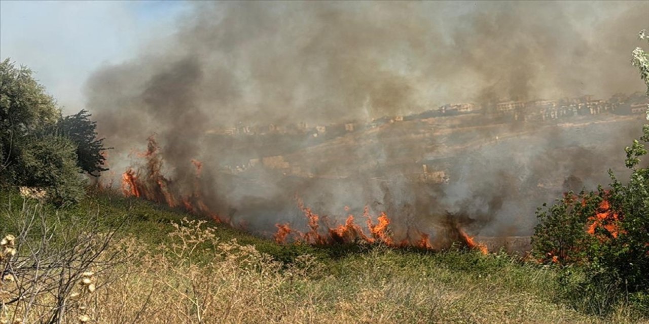 Büyükçekmece'de otluk alanda yangın çıktı
