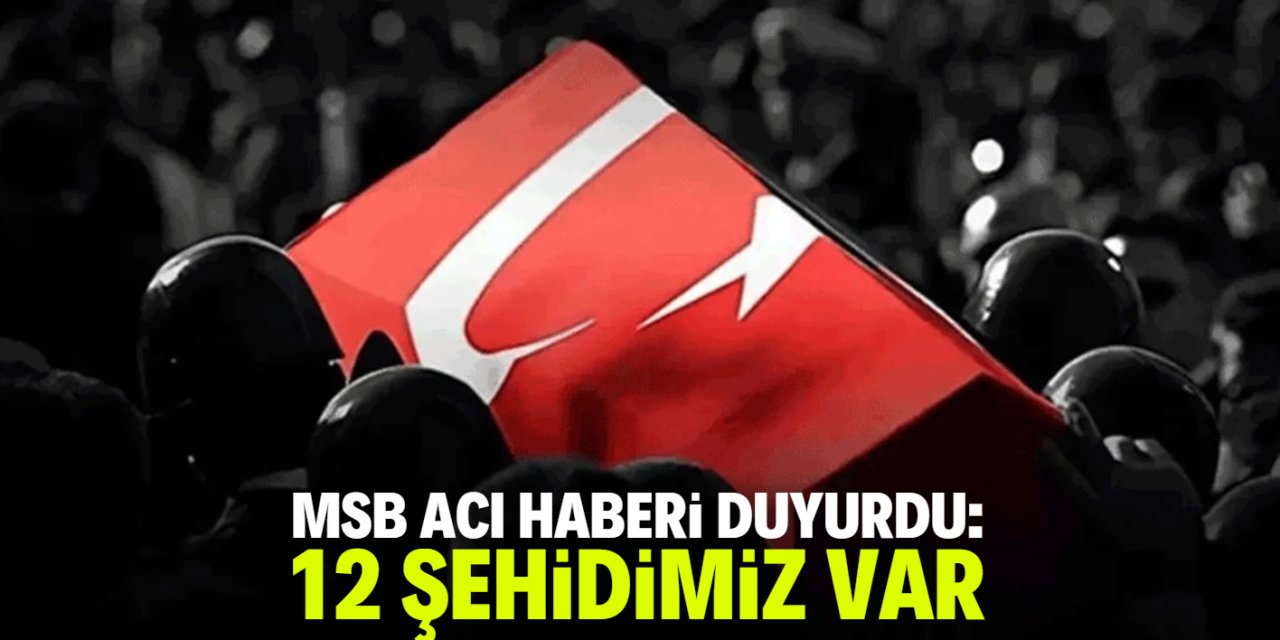 MSB acı haberi duyurdu: 12 şehidimiz var