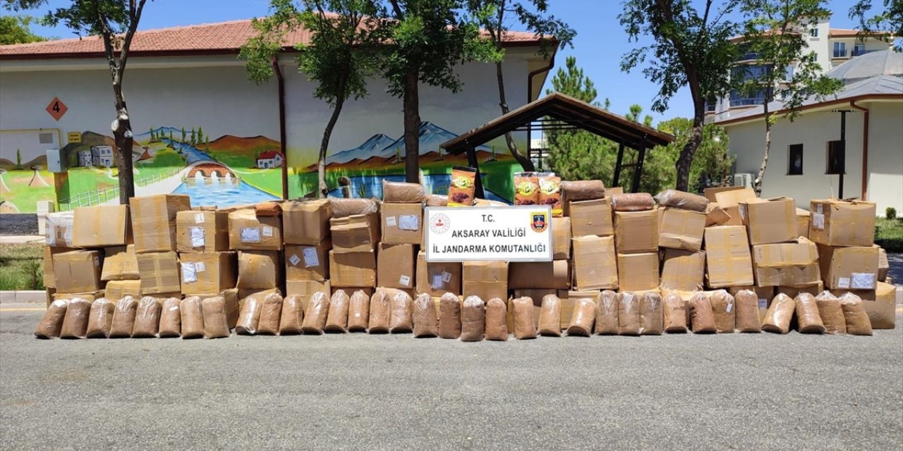 Aksaray'da 9 ton 169 kilogram kaçak tütün ele geçirildi