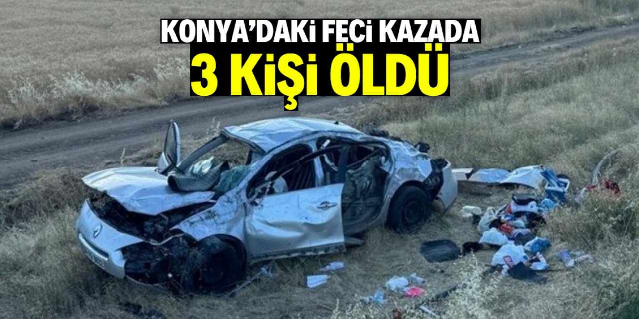 Konya'da otomobil devrildi! 3 kişi öldü