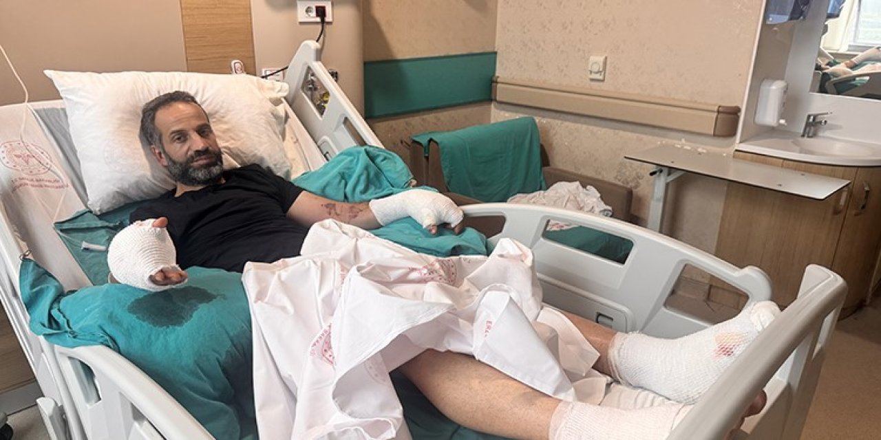 Elektrik çarptı, yere düşmeden hayatta kaldı