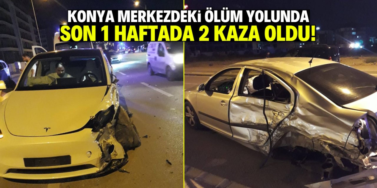 Konya merkezdeki ölüm yolunda yine kaza oldu!