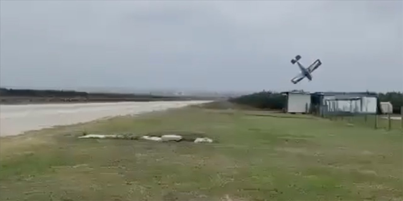 Adana'da evlilik teklifi için havalanan uçağın düşmesi kamerada