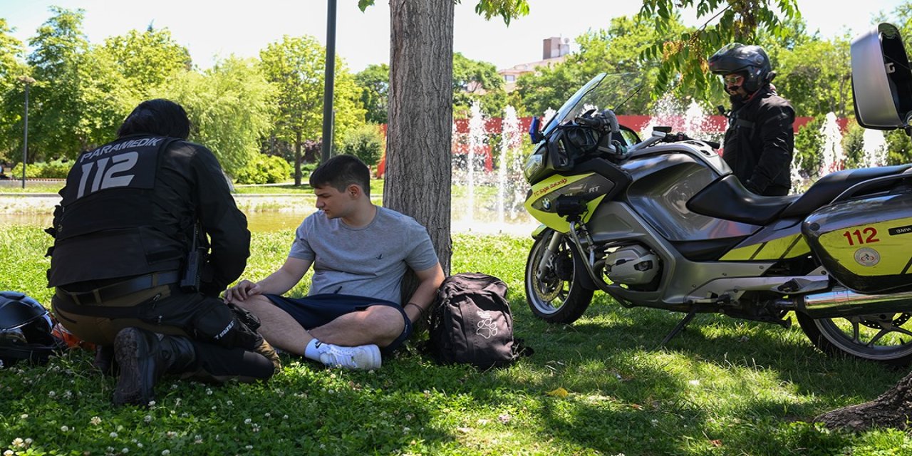 Motosiklet ambulanstan rekor zamanlama