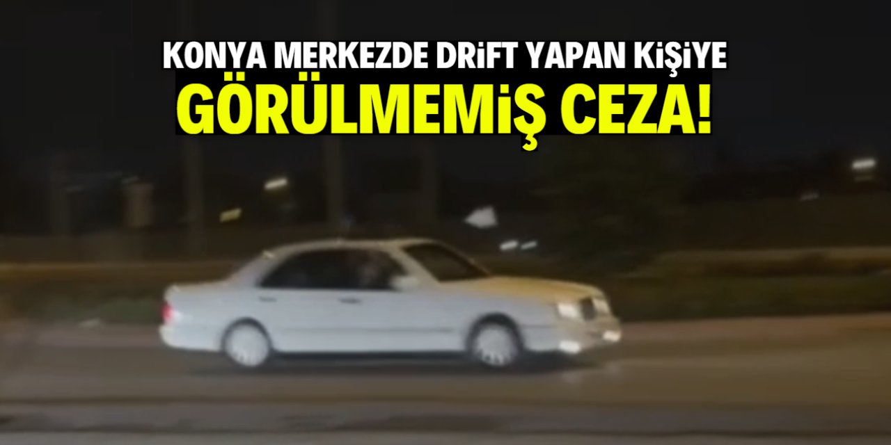 Konya merkezde driftin bedeli ağır oldu! Ehliyet ve arabanın bir kısmı gitti