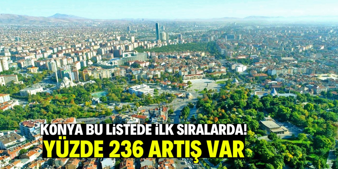 Konya bu listede ilk sıralarda! Yüzde 236 artış var