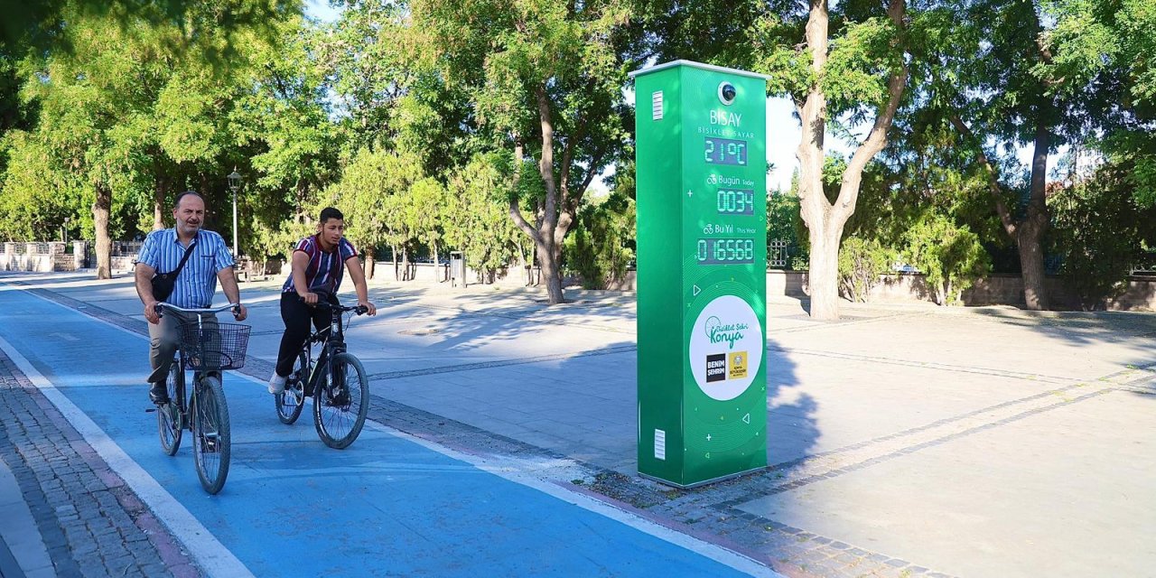 Konya'da yapay zeka bisiklet sayaçları devrede
