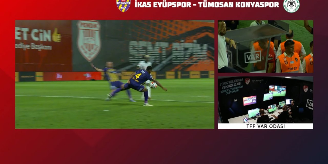 Konyaspor'un kazandığı penaltının VAR kayıtları açıklandı