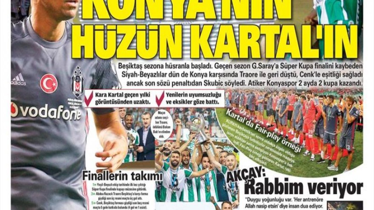 İstanbul basını Süper Kupa Şampiyonluğu böyle yer buldu