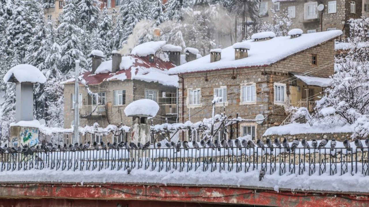 Hadim'de kar yağışı etkili oldu