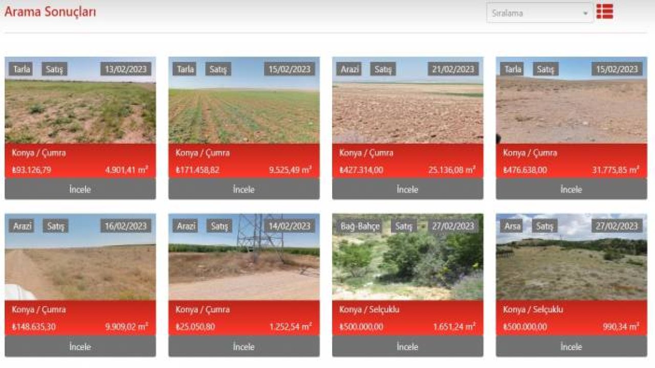 Milli Emlak Konya'da 80 arsayı satışa çıkardı! Tam liste