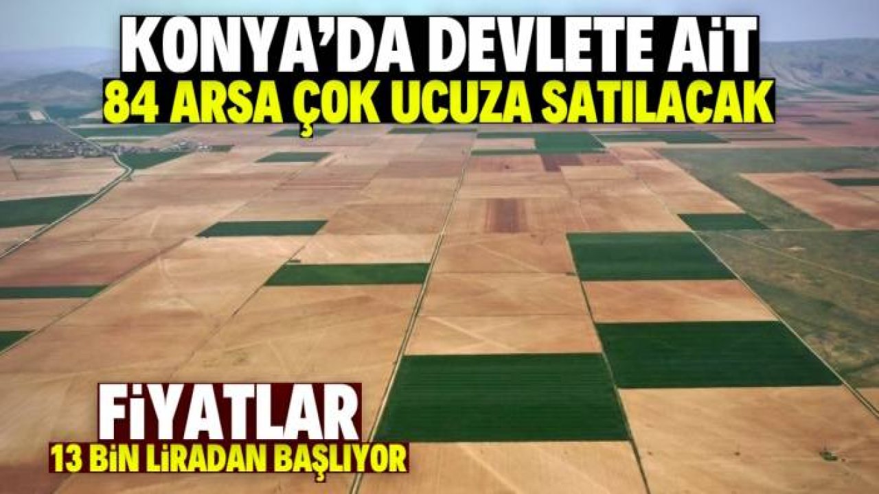 Konya'da devlete ait 84 arsa çok ucuza satılacak: Almak isteyenler bunu yapmalı